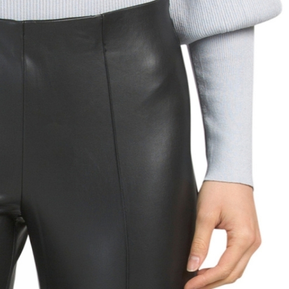 Anne Klein Faux Leather Pull on Leggins - Picture 2 of 16